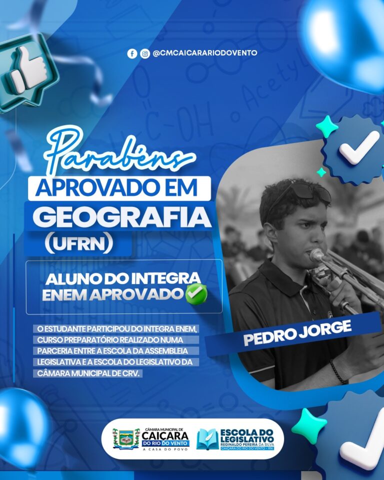 PARABÉNS PEDRO JORGE.