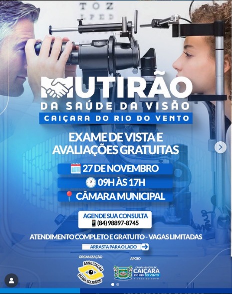 📣 Mutirão da Saúde Visual em Caiçara do Rio do Vento! 👁️‍🗨️