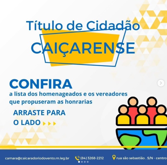 Confira os homenageados e os vereadores que assinaram as propostas de honraria