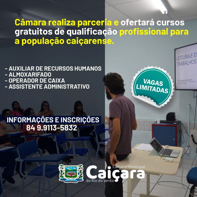 Leia mais sobre o artigo Câmara realiza parceria e ofertará cursos gratuitos de qualificação profissional para a população caiçarense